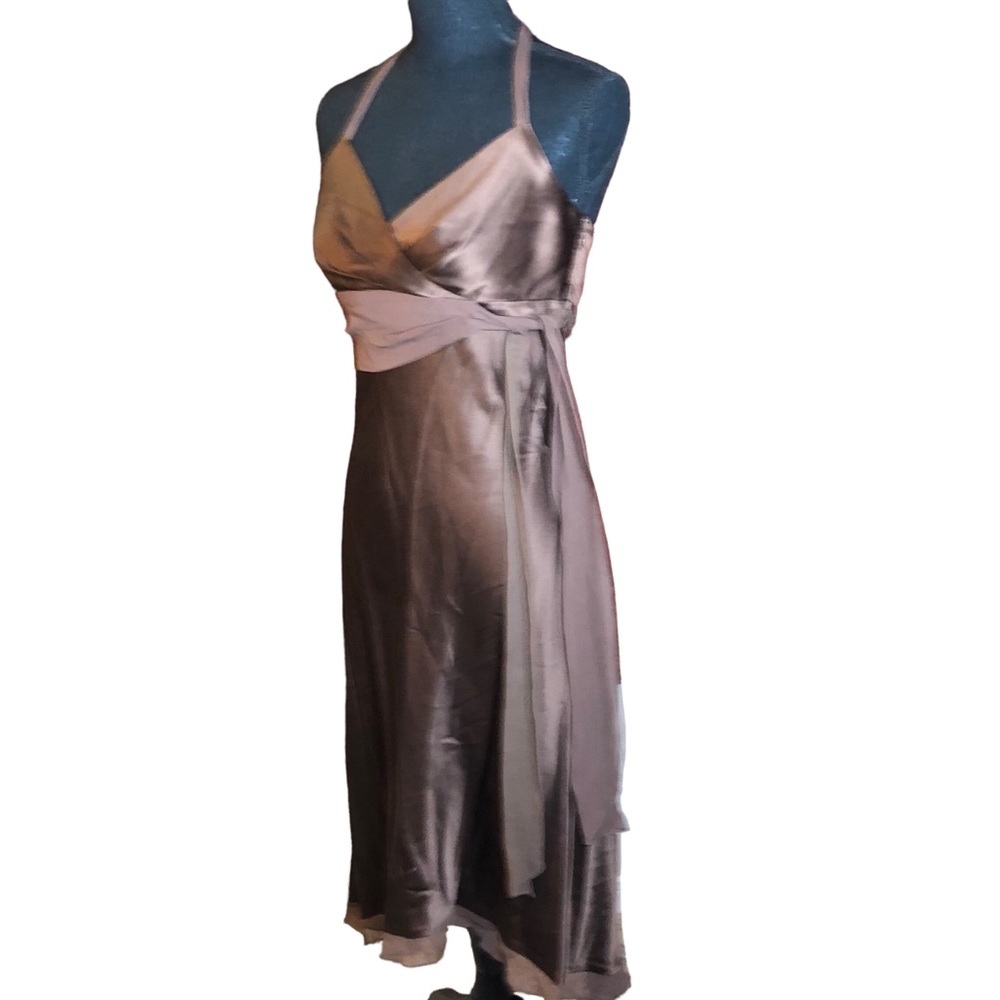 BCBG MaxAzria silk halter slip-style dress 8